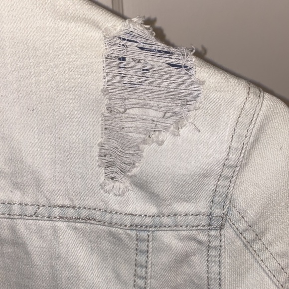 Rachel Roy XS Washout Distress Button Denim Shirt - Picture 12 of 15